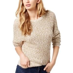 Free People Electric City Cotton-Linen Ribbed Knit Sweater